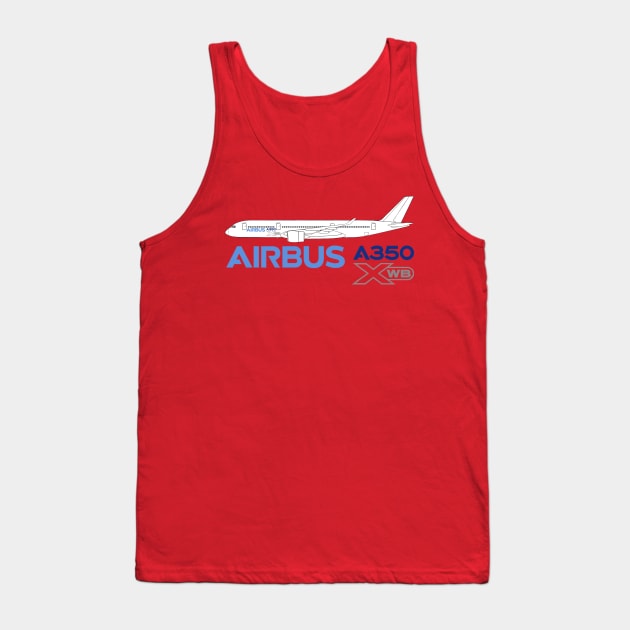 Airbus A350 Line Drawing Tank Top by SteveHClark